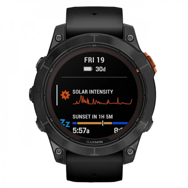 Часы Garmin Fenix 7 PRO Solar серый с черным ремешком Часы Garmin Fenix 7 PRO Solar серый с черным ремешком