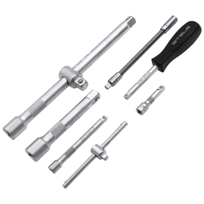 Набор инструментов 1/2", 1/4", CrV 12 гранные головки 94 предмета Stels