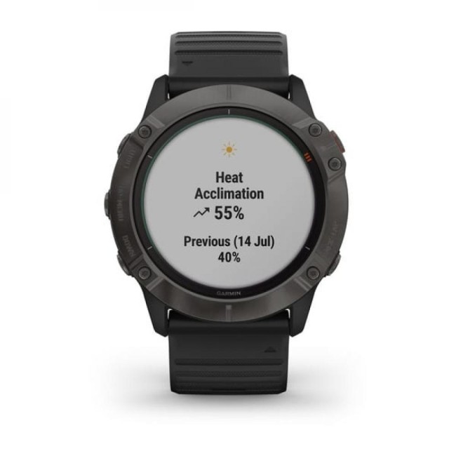 Часы Garmin Fenix 6X Pro Solar титановый серый DLC с черным ремешком Часы Garmin Fenix 6X Pro Solar титановый серый DLC с черным ремешком