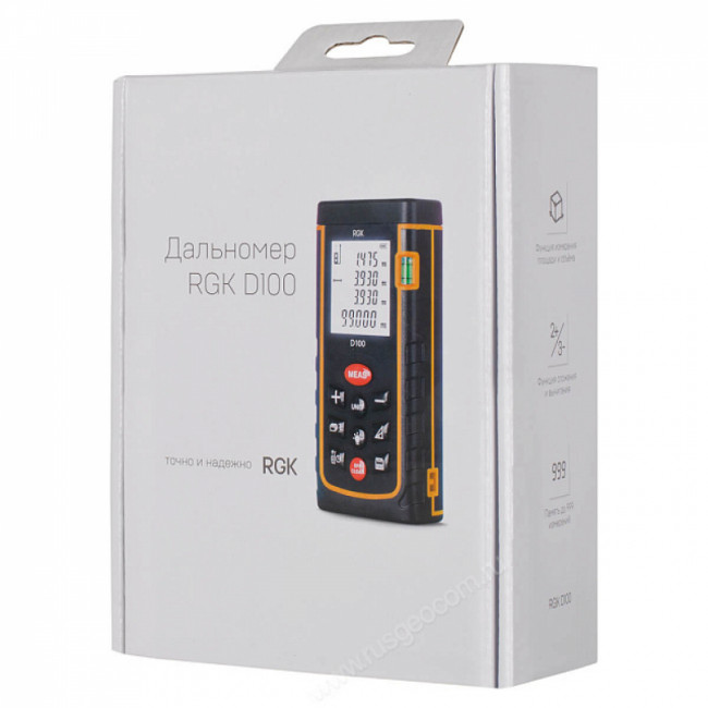 Лазерный дальномер RGK D100 (с поверкой)