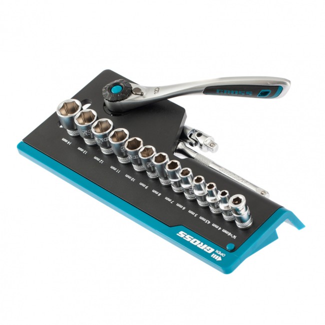 Набор торцевых головок 1/4", CrV 36 предметов Gross Набор торцевых головок 1/4", CrV 36 предметов Gross