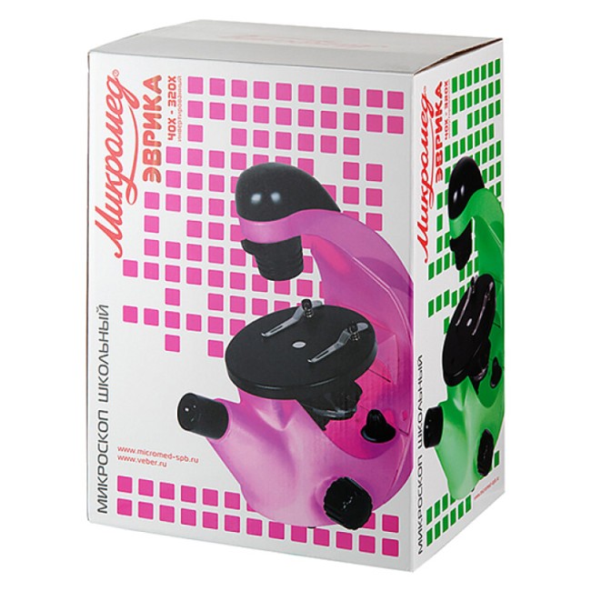 Микроскоп школьный Микромед Эврика 40x-320x инвертированный (аметист)