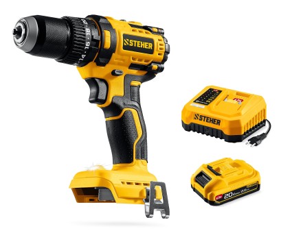 Ударная дрель-шуруповерт CBS-65-21 STEHER 20 В, 65 Н·м, 1 АКБ LMS (2 А·ч)