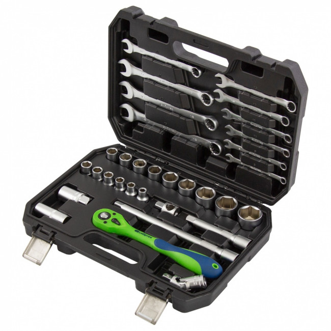 Набор инструментов 1/2" CrV 32 предмета Сибртех Набор инструментов 1/2" CrV 32 предмета Сибртех