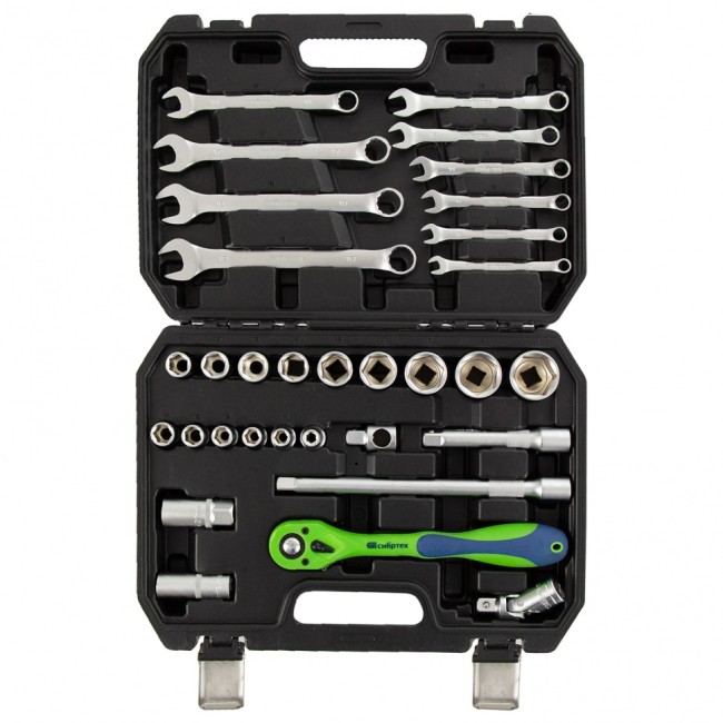 Набор инструментов 1/2" CrV 32 предмета Сибртех Набор инструментов 1/2" CrV 32 предмета Сибртех