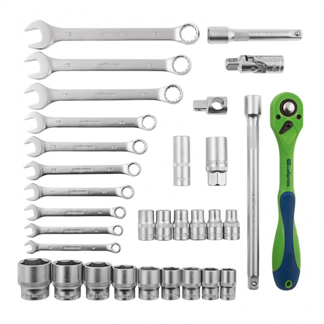 Набор инструментов 1/2" CrV 32 предмета Сибртех Набор инструментов 1/2" CrV 32 предмета Сибртех