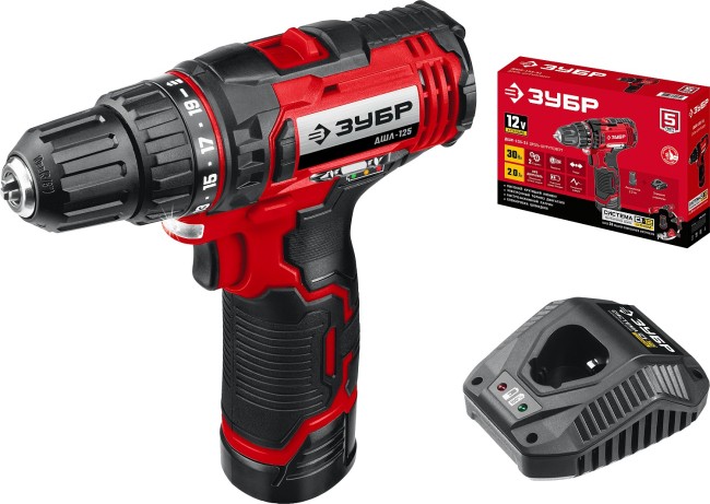 Дрель-шуруповерт ДШЛ-125-21 ЗУБР 1 АКБ