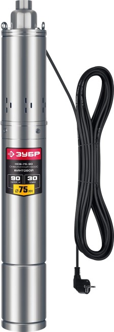Скважинный насос винтовой НСВ-75-90 ЗУБР 550 Вт, 90 м напор