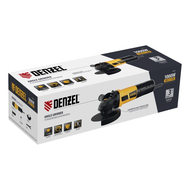 Углошлифовальная машина AGD125-1000, 1000 Вт, 125 мм, Denzel