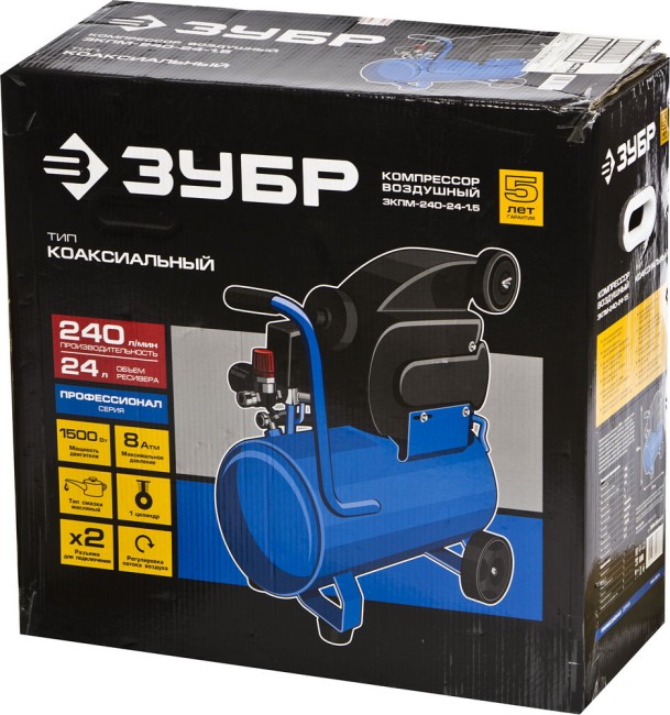 Компрессор воздушный масляный ЗКПМ-240-24-1.5 ЗУБР Профессионал