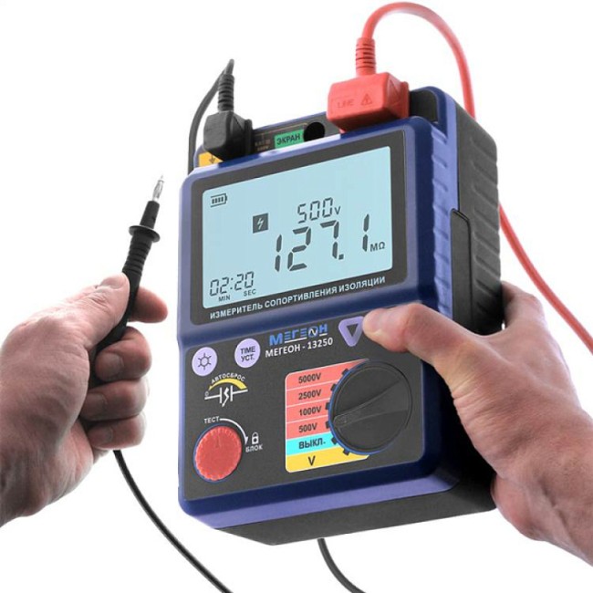 Измеритель сопротивления изоляции (мегаомметр) МЕГЕОН 13250 с поверкой