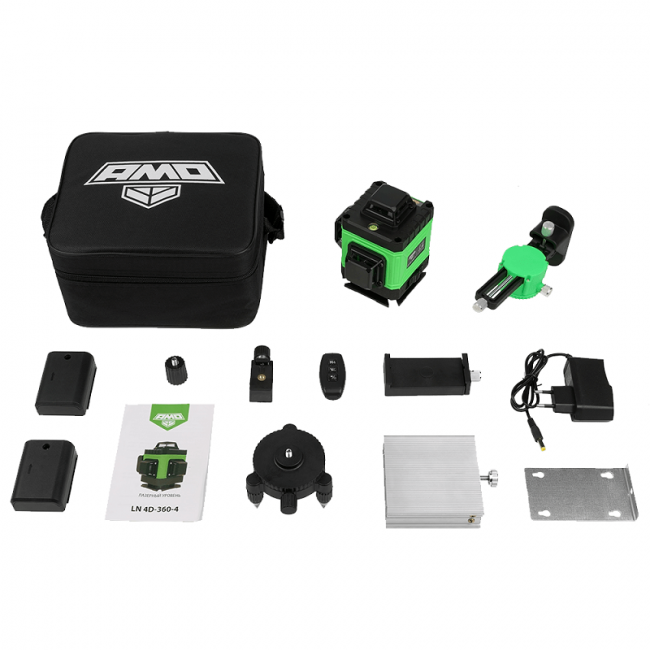 Лазерный уровень AMO LN 4D-360-4 с зеленым лучом Лазерный уровень AMO LN 4D-360-4 с зеленым лучом
