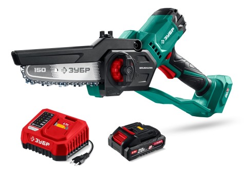 Мини-пила цепная аккумуляторная ПЦБ-2015-21 ЗУБР 20 В, 150 мм шина, 1 АКБ LMS (2 Ач) Мини-пила цепная аккумуляторная ПЦБ-2015-21 ЗУБР 20 В, 150 мм шина, 1 АКБ LMS (2 Ач)