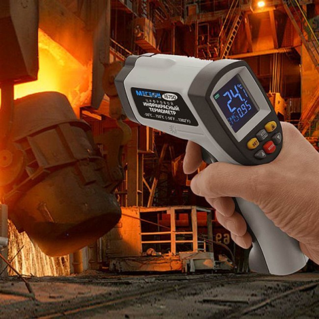 Инфракрасный измеритель температуры с цветным дисплеем МЕГЕОН 16750