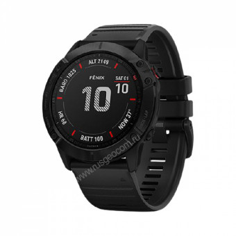 Часы Garmin Fenix 6X Pro черные с черным ремешком