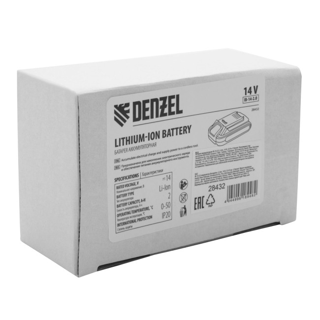 Батарея аккумуляторная IB-14-2.0, 14 В, 2.0 Ач Denzel