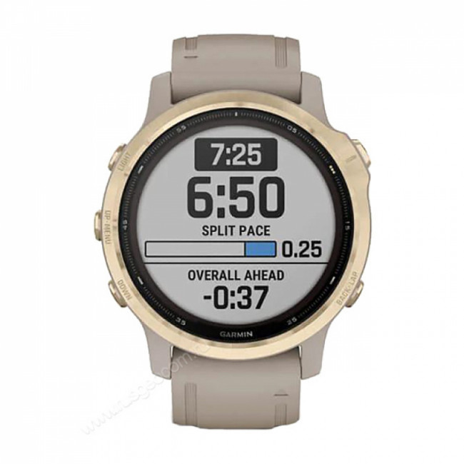 Часы Garmin Fenix 6S Pro Solar золотистый с песочным ремешком Часы Garmin Fenix 6S Pro Solar золотистый с песочным ремешком