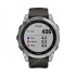 Часы Garmin Fenix 7 серебристый с графитовым силиконовым ремешком