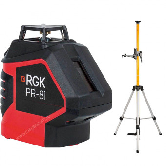 Комплект: лазерный уровень RGK PR-81 + штанга-упор RGK CG-2