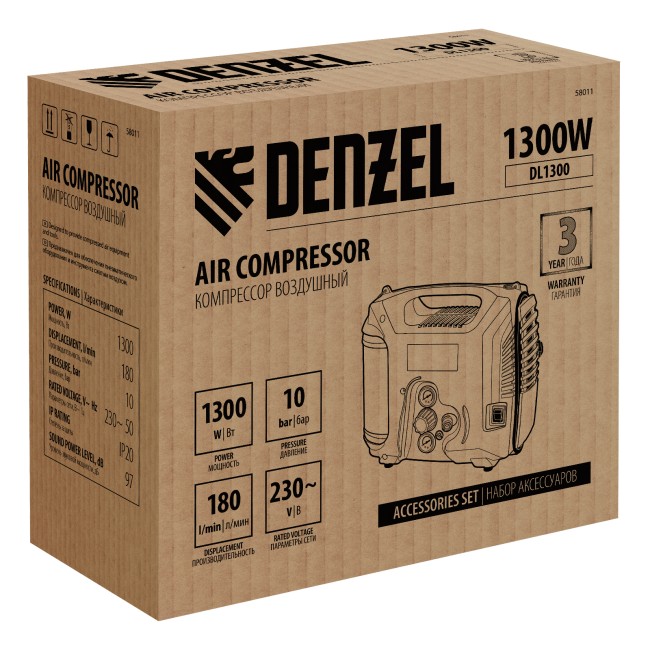 Компрессор воздушный DL1300 Denzel