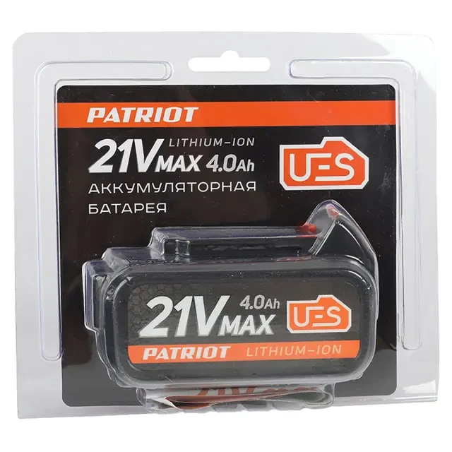 Батарея аккумуляторная Patriot BR 21 V Max Pro UES (21 В, 4 А*ч, Li-ion) Батарея аккумуляторная Patriot BR 21 V Max Pro UES (21 В, 4 А*ч, Li-ion)