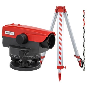 Комплект оптический нивелир AMO 32C + штатив AMO A45 + рейка AMO S4