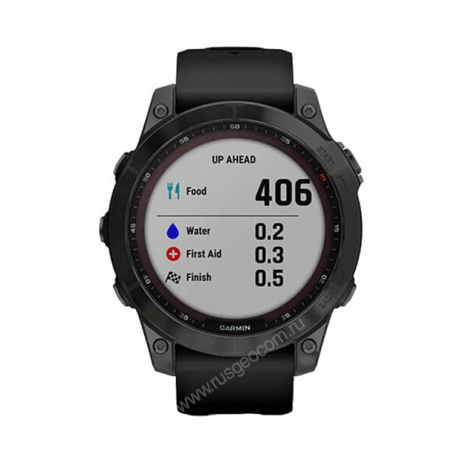 Часы Garmin Fenix 7 Sapphire Solar титановый черный DLC с черным ремешком