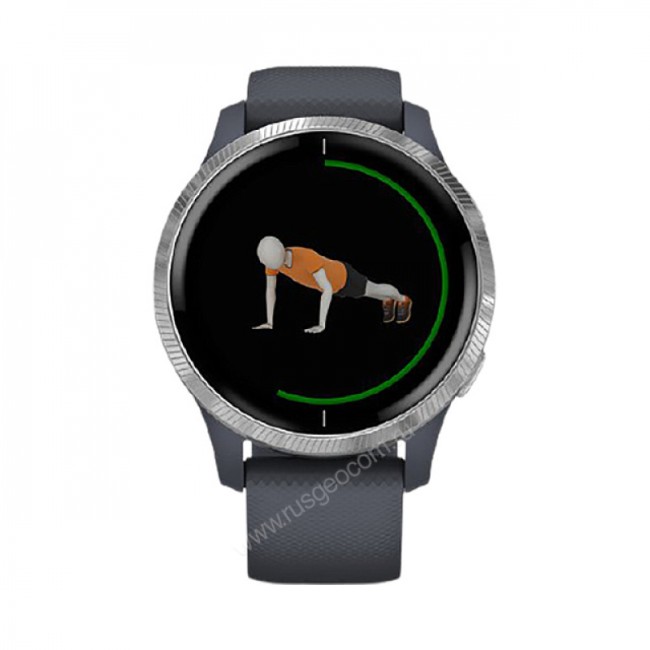 Часы Garmin Venu синий гранит с серебристым безелем